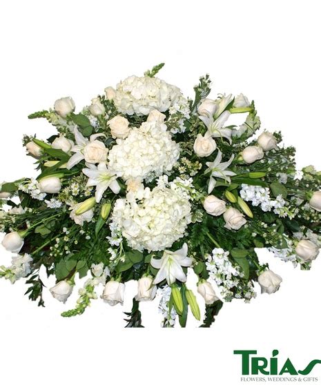 All White Funeral Casket Spray Miami Flower Delivery By Trias