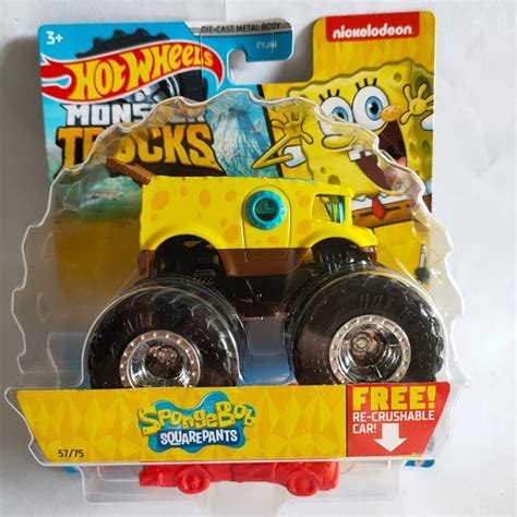 Hot Wheels Monster Trucks Bob Esponja Miniatura Carrinh Frete grátis