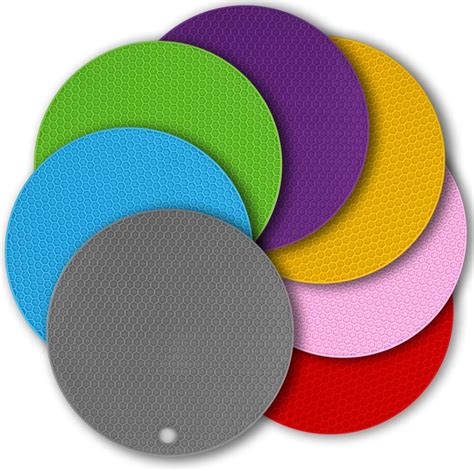Amazon Pcs Non Slip Silicone Trivet Mats Inch Kitchen Pot Holders For Hot Pots