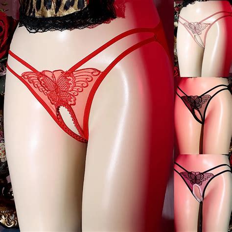 Men Women Sexy Lace Sheer Underwear Sissy Gay Panties Briefs Unisex Open Crotch G Strings Thongs