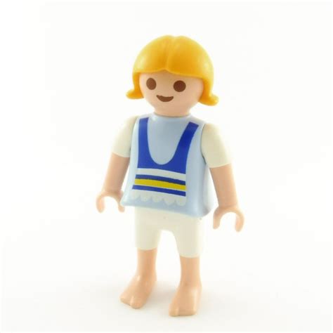 Playmobil Enfant Fille Blanc Et Bleu Pieds Nus 4132 5634