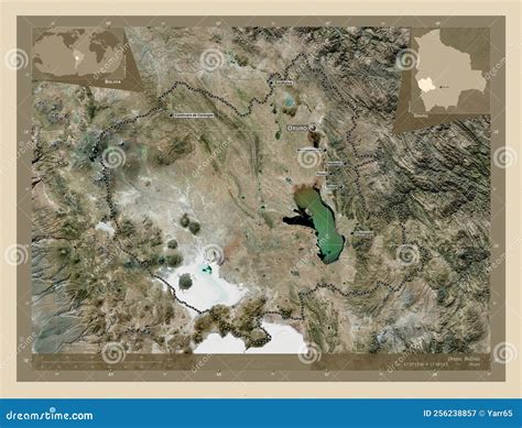 Oruro Bolivia High Res Satellite Labelled Points Of Cities Stock