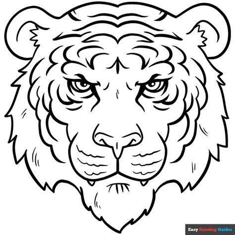 How to Draw a Tiger Face in a Few Easy Steps | Easy Drawing Guides