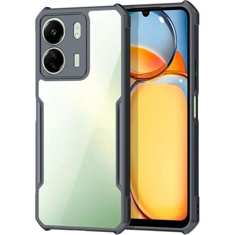 Funda Transparente Reforzada Con Borde Negro Para Xiaomi Poco C Con