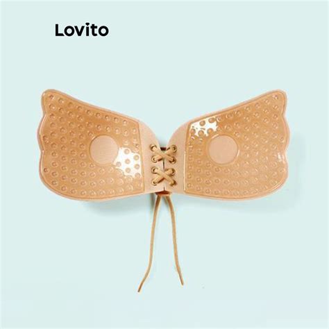Lovito Casual Plain Push Up Invisible Stick Strapless Lingerie Accessories For Women Lna