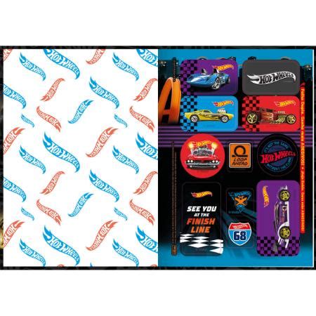 Caderno Brochura Capa Dura 1 4 Hot Wheels 80 Folhas Tilibra 308731 PINHEIRO PRODUTOS