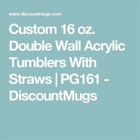 Personalized Oz Double Wall Acrylic Tumblers With Straw Pg