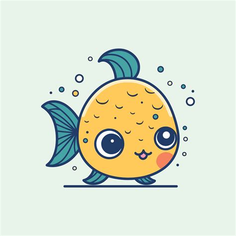 cute kawaii fish illustration is adorable and vibrant, perfect for ...