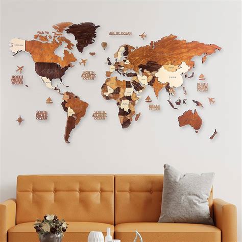 Wooden World Map Wood Wall World Map Light Wooden World Map