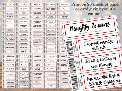 Naughty Sex Coupons Valentines Gift For Him Dirty Love Coupons Etsy