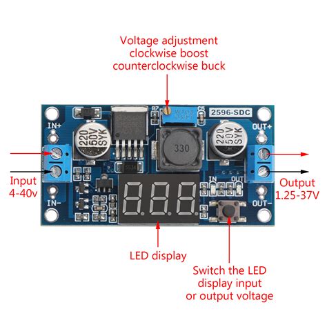 Lm 2596 3a Dc Dc Step Down Buck Converter Module With Display