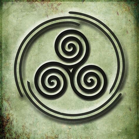 Triple Spiral Black And Green Celtic Symbol Digital Art By Kandy Hurley