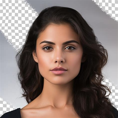 Bella Modelo Latina Posando Y Mirando A La C Mara En El Estudio De Fondo Transparente Con
