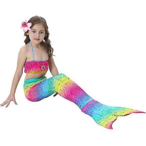 Conjunto de Bikini con cola de sirena para niÏas y niÏos traje de baÏo traje de baÏo arcoris