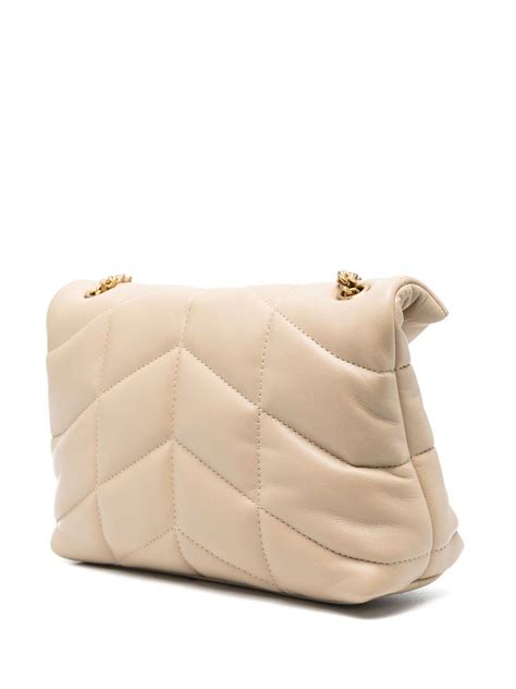 Saint Laurent Puffer Crossbody Bag In Nude Modesens