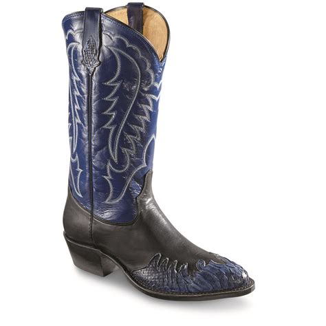 Tony Lama Men S Python Wingtip Round Toe Western Boots Cowboy