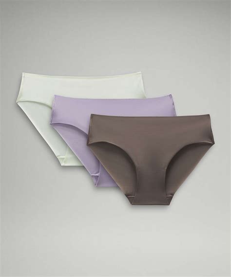 Lululemon Invisiwear Mid Rise Bikini Underwear Pack Elixir Lilac Ether Carbon Dust