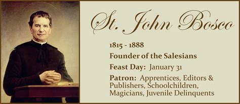 Our Patron St John Bosco St John Bosco Parish