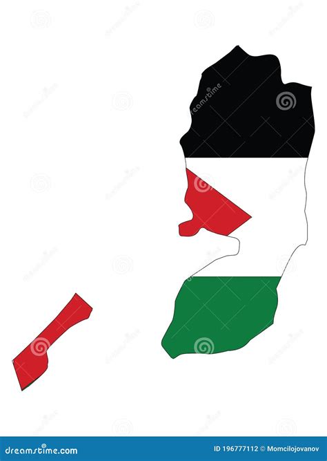 Flag Map of Palestine West Bank and Gaza Stock Vector - Illustration of ...