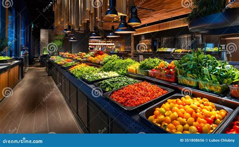 Modern Grocery Store Interior With Fresh Produce Display Royalty Free