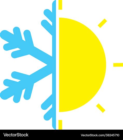 Snow And Sun Weather Logo Royalty Free Vector Image