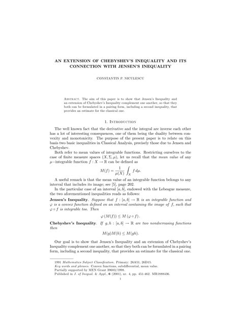 (PDF) An Extension of Chebyshev's Inequality and its Connection with ...