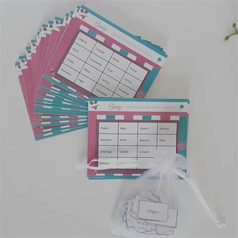 Brincadeira Bingo para Chá de Lingerie Candy Colors Shopee Brasil