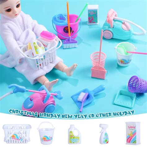 Snapklik 22 Pieces Miniature Bucket Doll Housework Cleaning