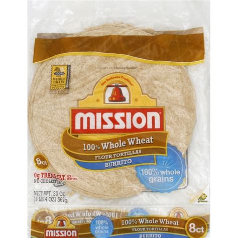 Mission Whole Wheat Burrito Flour Tortillas 8 Ct Instacart