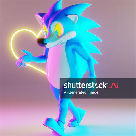 D Image Sonic Hedgehog He Gay AI Generated Image Shutterstock