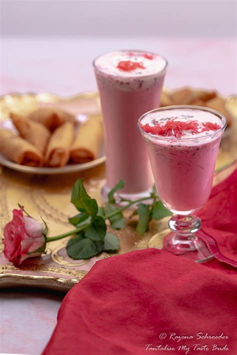 Cape Malay Rose Falooda Milkshake With China Grass Tantalise My Taste Buds