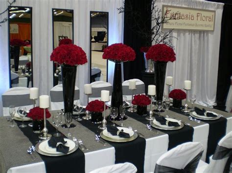 Black And Silver Table Decoration Ideas White Wedding Decorations