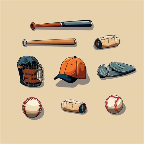 Baseball Equipment Set Vector Illustration 26288111 Vector Art at Vecteezy