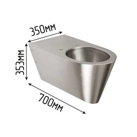 Нержавеющий подвесной унитаз для инвалидов МГН DS-T (Нержавеющая сталь ...
