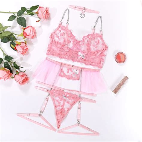 Lingerie Ultra Sexy De Femme Culotte Ouverte Pink Naughty Straps Bondage Cut Out Underwear Set