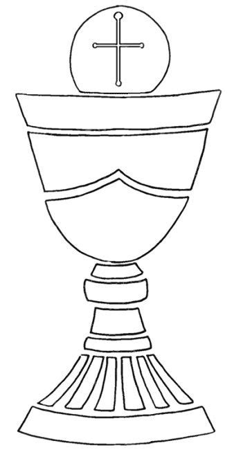 First Communion Chalice Template Printable Sketch Coloring Page