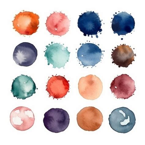 premium photo watercolor splash circle set