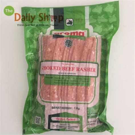 Jual AROMA Smoked BEEF Rasher 100 Halal Shopee Indonesia