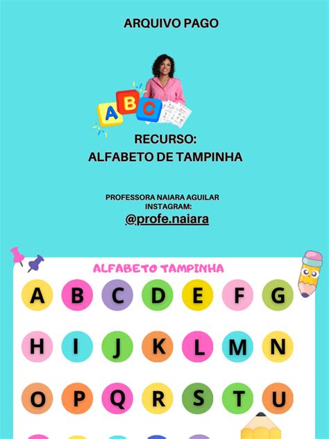 Como Se Escreve Tampinha - Alfabeto de Tampinhas para Imprimir | PDF