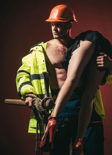 Premium Photo Hot Sexy Firefighter Firefighter Sexy Body Muscle Man Holding Saved Sexy Woman