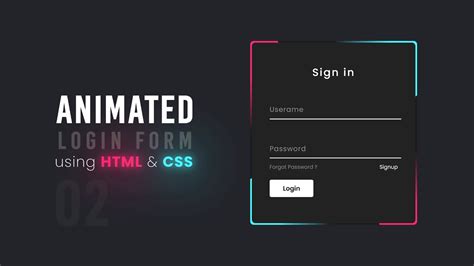 Animated Login Form Using Html Css Youtube