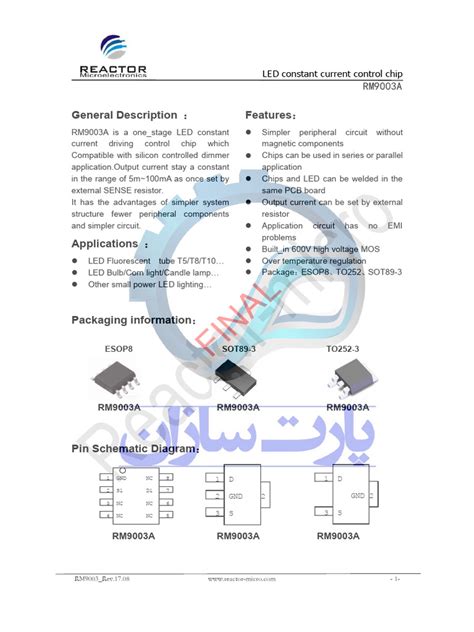 RM9003A Datasheet | PDF | Electronic Circuits | Mosfet