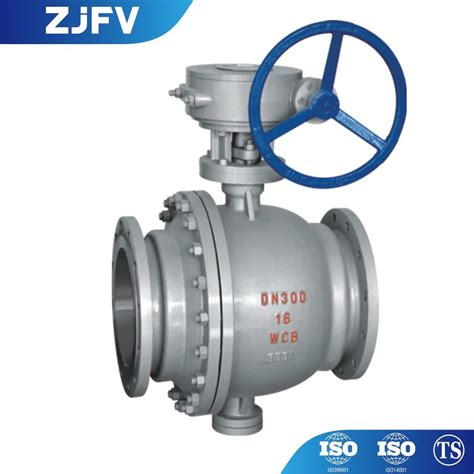 Gb Api D Worm Gear Carbon Steel Fixed Ball Valve Soft Seal Fixed Ball