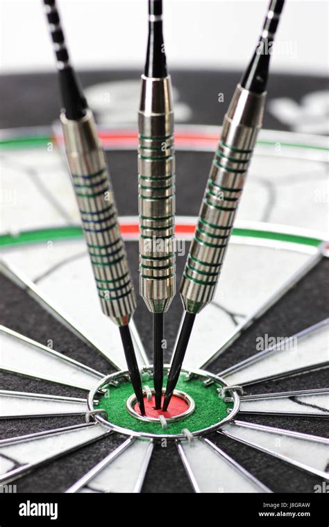 Steel Darts Hit The Mark Stock Photo Alamy