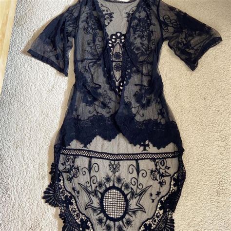 Gorgeous Black Lace Bikini Coverup No Size But Depop