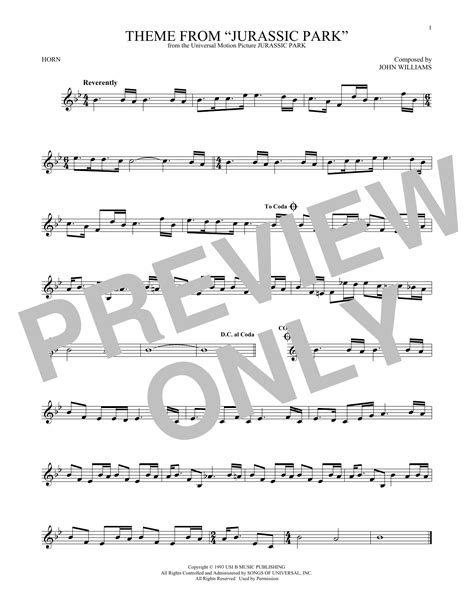 Theme From Jurassic Park Sheet Music Direct