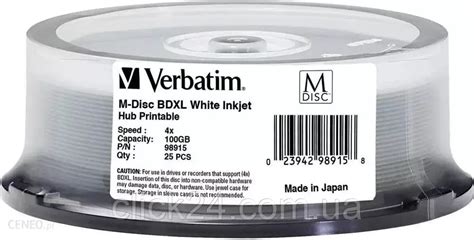 Купить Диск Verbatim M-Disc Blu-Ray Xl 25 Szt. 98915, цена 23450 ...