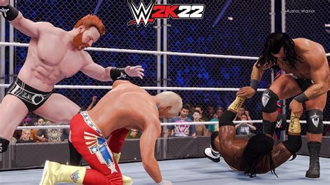 Wwe 2k22 Fatal 4 Way Steel Cage Match Sheamus Vs Cody Rhodes Vs King Booker Vs Drew