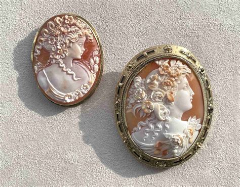 Download Vintage Cameo Brooches Wallpaper | Wallpapers.com