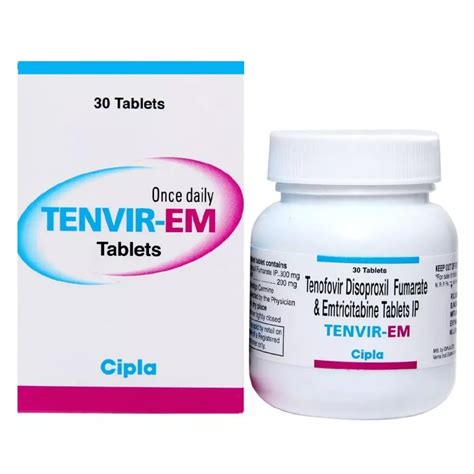 Tenvir EM Tablets Pack 30s Tenofovir 300mg Emtricitabine 200mg